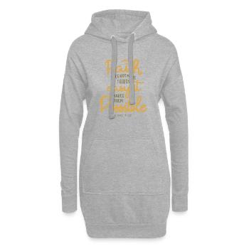 Möglichkeiten der Glaubensbildung - Christliches Zitat - Hoodie-Kleid - Grau meliert - Vorne