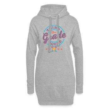 Mannschaftsteam der 3. Klasse für den Schulanfang der dritten Klasse - Hoodie-Kleid - Grau meliert - Vorne