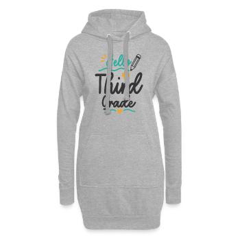 Hallo Lehrerschüler der dritten Klasse - Hoodie-Kleid - Grau meliert - Vorne