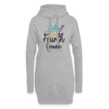 Hallo Lehrerschüler der vierten Klasse - Hoodie-Kleid - Grau meliert - Vorne