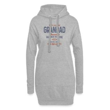 Opa Partner in Crime und stolz darauf - Opa - Hoodie-Kleid - Grau meliert - Vorne