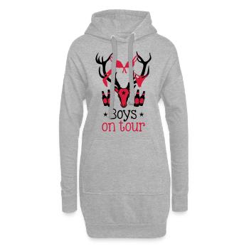 60 Macho Hirsch Geweih Boys on Tour Deer Männer - Hoodie-Kleid - Grau meliert - Vorne