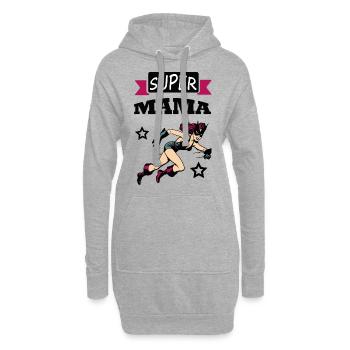 Super Mama - Hoodie-Kleid - Grau meliert - Vorne