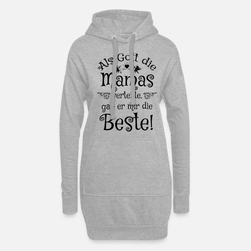 Die Beste Mama - Hoodie-Kleid - Grau meliert