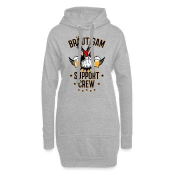 152 Bräutigam Support Crew Mittelfinger Hirsch - Hoodie-Kleid - Grau meliert - Vorne
