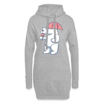 Eisbär Eis Eiscreme - Hoodie-Kleid - Grau meliert - Vorne