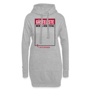 Gästeliste mein 18. Geburtstag zum Verewigen - Hoodie-Kleid - Grau meliert - Vorne