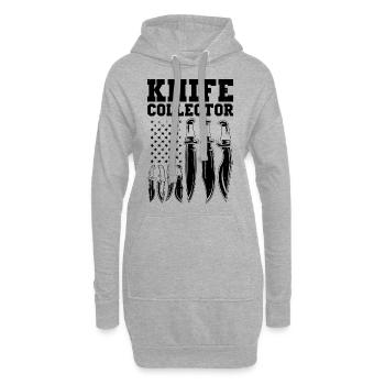Amateurs de couteaux - Sweat-shirt à capuche long Femme - gris chiné - Devant