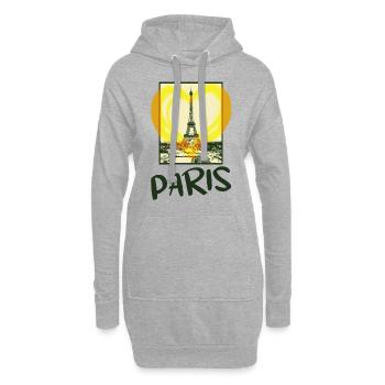 Paris Frankreich Stadt Skyline Herz Liebe Heimat - Hoodie-Kleid - Grau meliert - Vorne