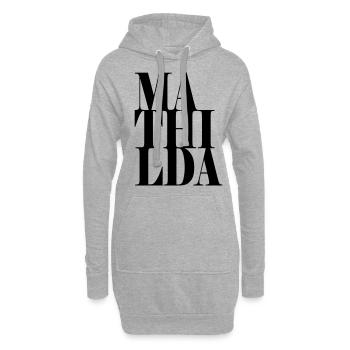Mathilda Name Vorname Moderne Schrift Wort Art - Hoodie-Kleid - Grau meliert - Vorne