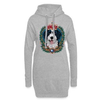 Lagotto Romagnolo avec couronne - Sweat-shirt à capuche long Femme - gris chiné - Devant