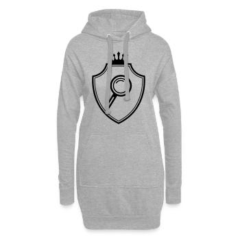 Armoiries en verre grossissant - Sweat-shirt à capuche long Femme - gris chiné - Devant