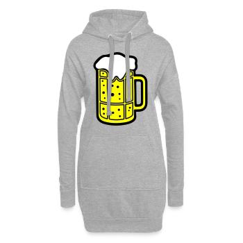 Bierkrug Bier Symbol Prost - Hoodie-Kleid - Grau meliert - Vorne