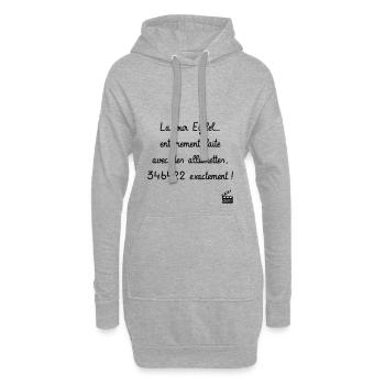 Le Dîner de cons - Réplique Culte - Humour - Sweat-shirt à capuche long Femme - gris chiné - Devant