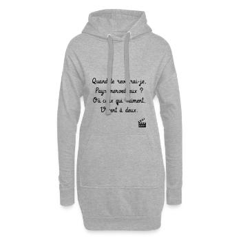 Quand te reverrai-je ? Les bronzés font du ski ! - Sweat-shirt à capuche long Femme - gris chiné - Devant