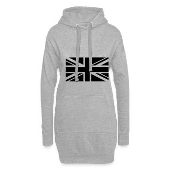 Union Jack - Drapeau tactique de la Grande-Bretagne du Royaume-Uni - Sweat-shirt à capuche long Femme - gris chiné - Devant