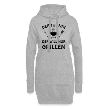 Grill Grillen Sprüche Witze - Hoodie-Kleid - Grau meliert - Vorne