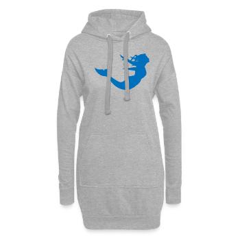 Sirène Dames Fille Cadeau Sirène - Sweat-shirt à capuche long Femme - gris chiné - Devant