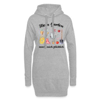 Garten Spruch Gärtner Hobbygärtner Geschenkidee - Hoodie-Kleid - Grau meliert - Vorne