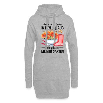 Garten Urlaub Lustiger Spruch Gärtner Geschenkidee - Hoodie-Kleid - Grau meliert - Vorne