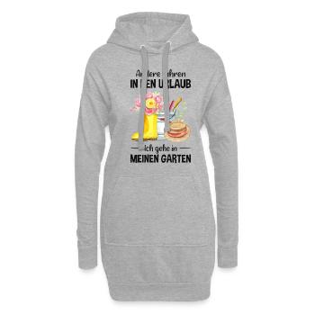 Garten Urlaub Lustiger Spruch Gärtner Geschenkidee - Hoodie-Kleid - Grau meliert - Vorne