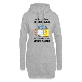 Garten Urlaub Lustiger Spruch Gärtner Geschenkidee - Hoodie-Kleid - Grau meliert - Vorne