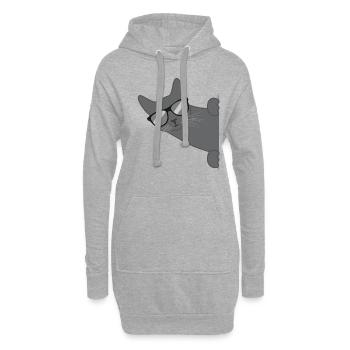 Katze Mit Sonnenbrille Lustiges Kätzchen Geschenk - Hoodie-Kleid - Grau meliert - Vorne