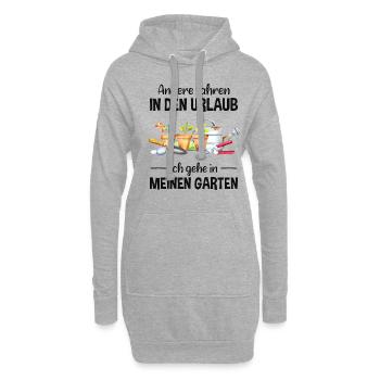 Garten Urlaub Lustiger Spruch Gärtner Geschenkidee - Hoodie-Kleid - Grau meliert - Vorne