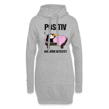 Schlafender Pinguin Lustiger Spruch Geschenk - Hoodie-Kleid - Grau meliert - Vorne