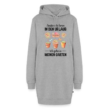 Garten Urlaub Lustiger Spruch Gärtner Geschenkidee - Hoodie-Kleid - Grau meliert - Vorne
