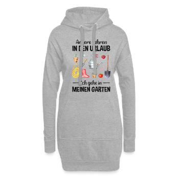 Garten Urlaub Lustiger Spruch Gärtner Geschenkidee - Hoodie-Kleid - Grau meliert - Vorne