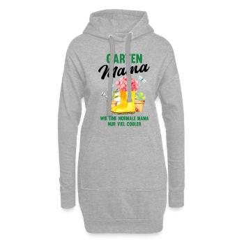Garten Mama Lustiger Spruch Geschenk Damen - Hoodie-Kleid - Grau meliert - Vorne