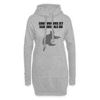 Freche Schlaue Nerd Katze Lustiger Spruch Geschenk - Hoodie-Kleid - Grau meliert - Vorne