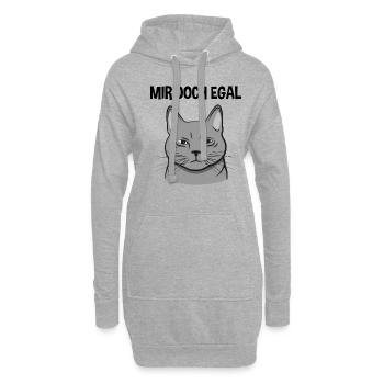 Katze Freches Kätzchen Lustiger Spruch Geschenk - Hoodie-Kleid - Grau meliert - Vorne
