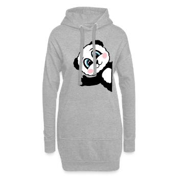 Panda Pandabär Geschenk Damen Herren Kinder - Hoodie-Kleid - Grau meliert - Vorne