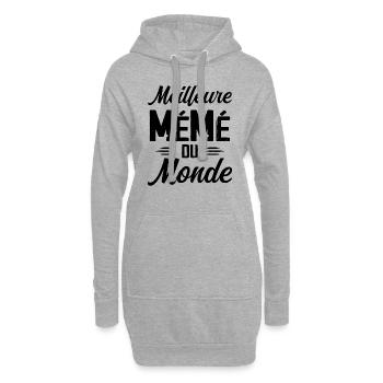 Cadeau Mémé Meilleure Mémé du Monde - Sweat-shirt à capuche long Femme - gris chiné - Devant