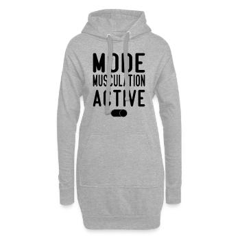 Mode Musculation Activé | Idée Cadeau - Sweat-shirt à capuche long Femme - gris chiné - Devant