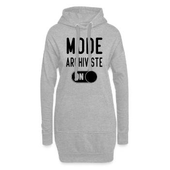 Mode on Cadeau et Archiviste - Sweat-shirt à capuche long Femme - gris chiné - Devant