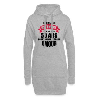 il m'a fallu attendre 50 ans pour le grand amour - Sweat-shirt à capuche long Femme - gris chiné - Devant