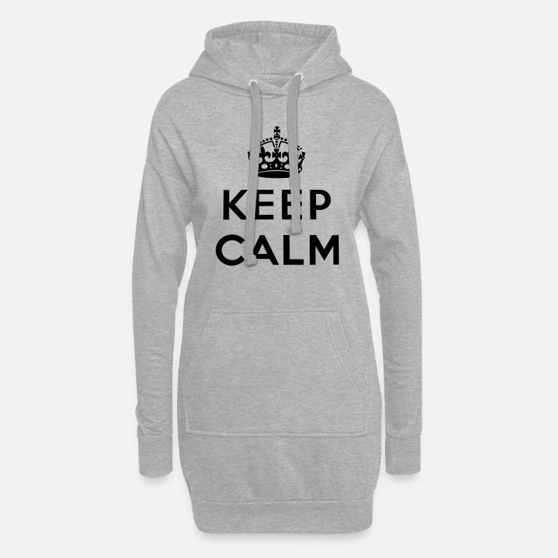 Keep Calm - Hoodie-Kleid - Grau meliert