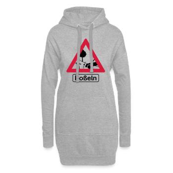 Achtung Boßeln! - Hoodie-Kleid - Grau meliert - Vorne
