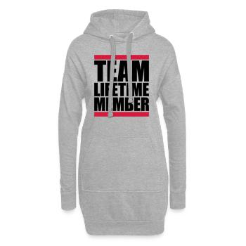 team lifetime member mitglied freunde gruppe verei - Sweat-shirt à capuche long Femme - gris chiné - Devant