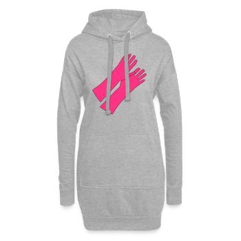 Gummihandschuhe _gg1 - Hoodie-Kleid - Grau meliert - Vorne