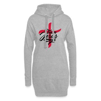 kreuz symbol team crew freunde jesus christus cool - Hoodie-Kleid - Grau meliert - Vorne