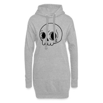einfacher Kran - Hoodie-Kleid - Grau meliert - Vorne
