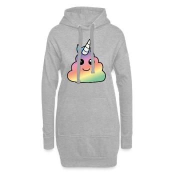 Einhorn Poop - Hoodie-Kleid - Grau meliert - Vorne