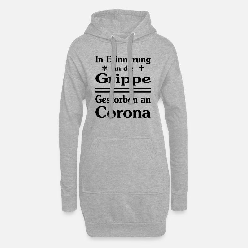 In Erinnerung...Grippe-Corona-Virus- Version 1 - Hoodie-Kleid - Grau meliert
