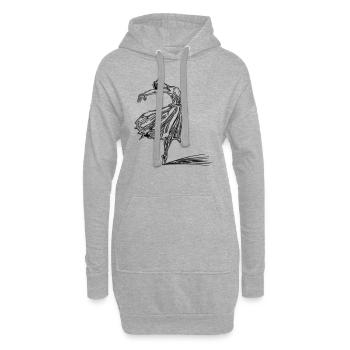 Élégante danseuse vintage - Sweat-shirt à capuche long Femme - gris chiné - Devant