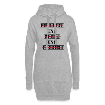 Einigkeit und Recht und Freiheit - Hoodie-Kleid - Grau meliert - Vorne