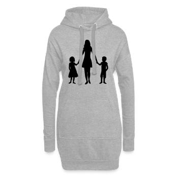 2 Enfants Maman - Sweat-shirt à capuche long Femme - gris chiné - Devant